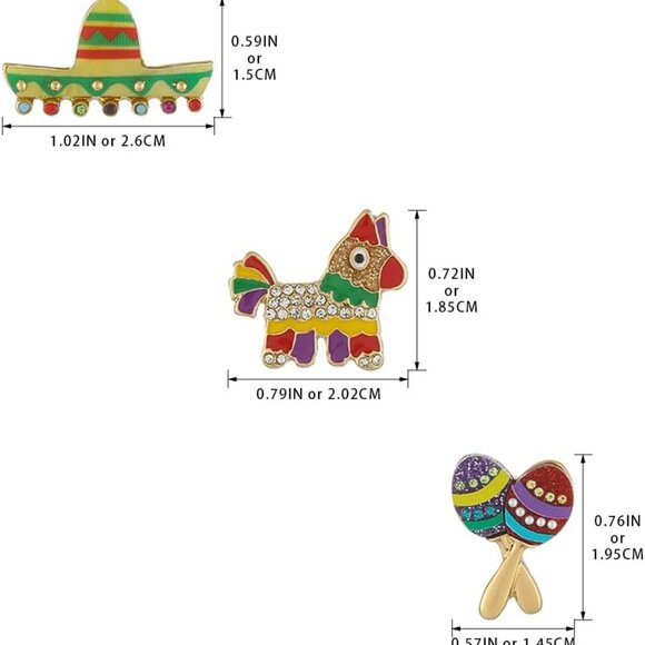 3 Pairs Cinco De Mayo Earrings for Women | Mexican Fiesta Earrings | Margarita T - Picture 6 of 7